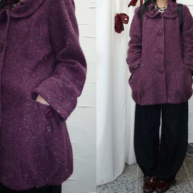 Vintage purple midi coat