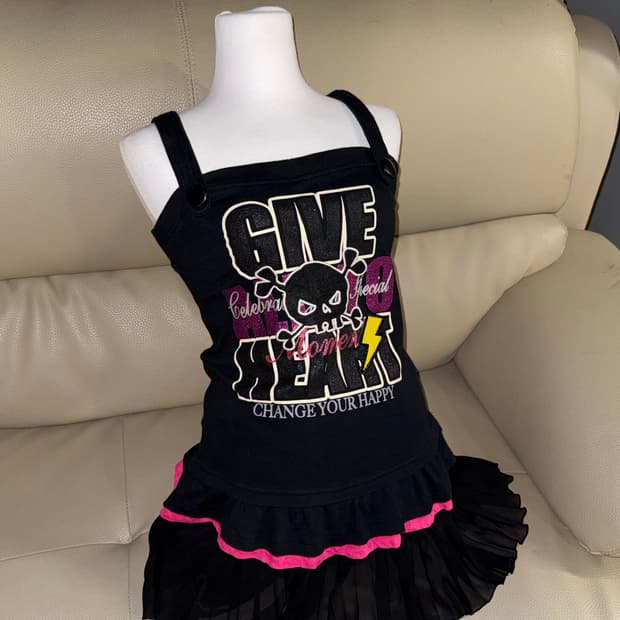 kawaii punk girl printing sleeveless