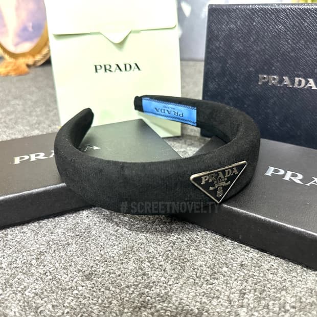 프라다 헤어밴드 블랙
