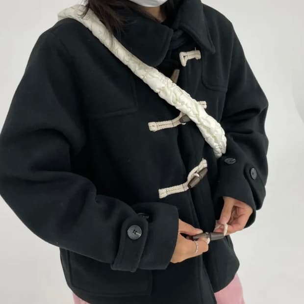 떡볶이코트 숏 더플코트 하프코트 블랙 판매