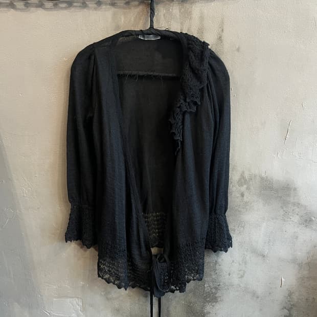 츠모리 치사토 비대칭 레이스 가디건