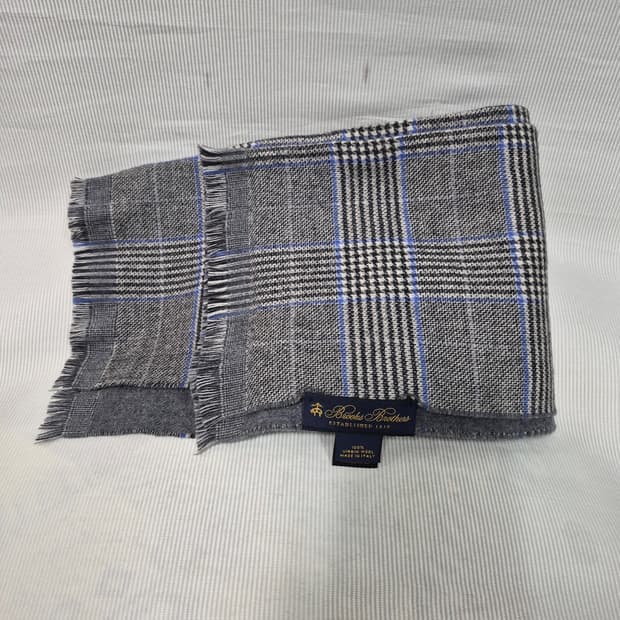 브룩스 브라더스 이태리 체크 울 머플러 스카프