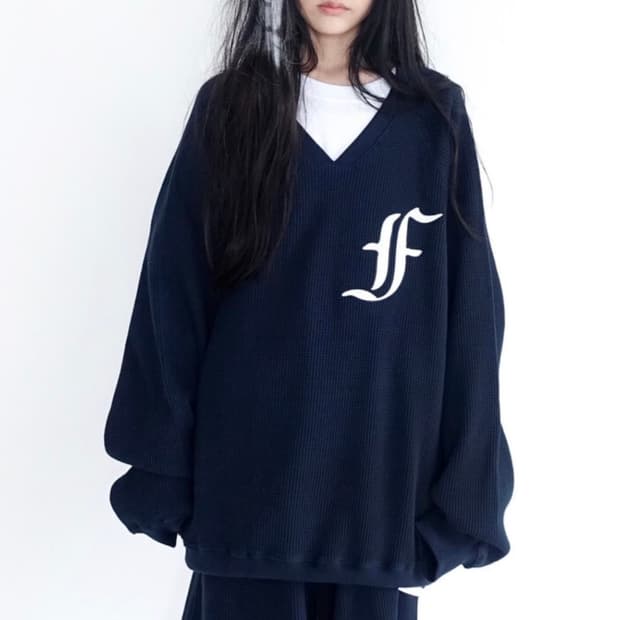 샵페어리 waffle boxy MTM (navy)