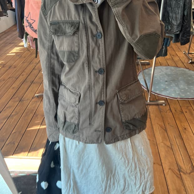 게스 카키 카고 자켓