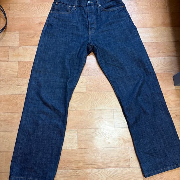 30s 신치백 셀비지 와이드 데님 인디고