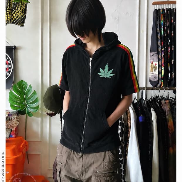 ~90's Jamaican Marihuana 1/2 Hood Zip-up