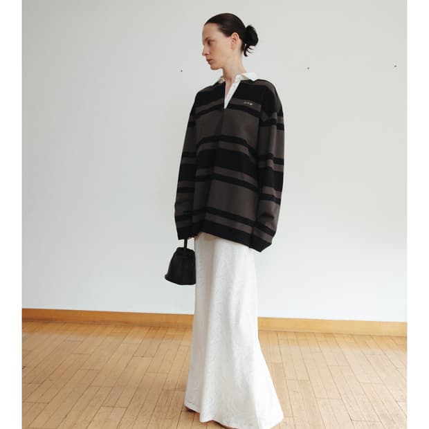 모노하 lace band long skirt 화이트 (새상품)