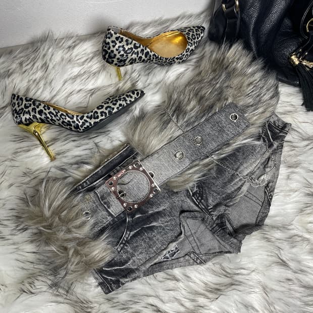 흑청 그레이 퍼팬츠 숏팬츠