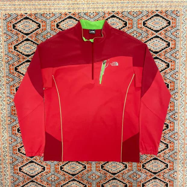 노스페이스 서밋 레드 반집업 기능성 티셔츠 남성105