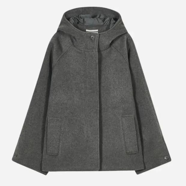 타입서비스 후드 하프 코트 그레이