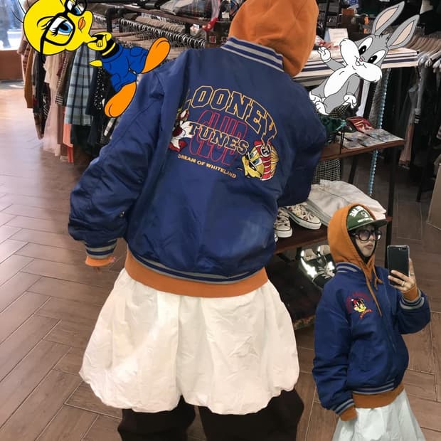 Looney Tunes Embroidery Varsity Jacket