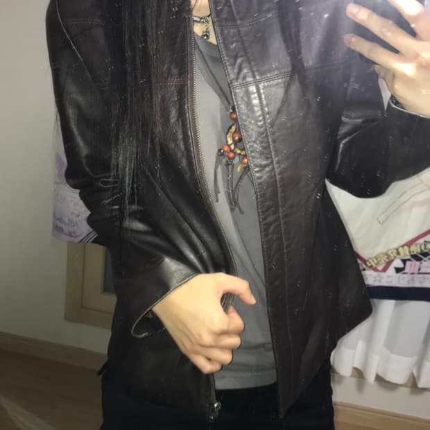 딥브라운 양가죽 레더자켓