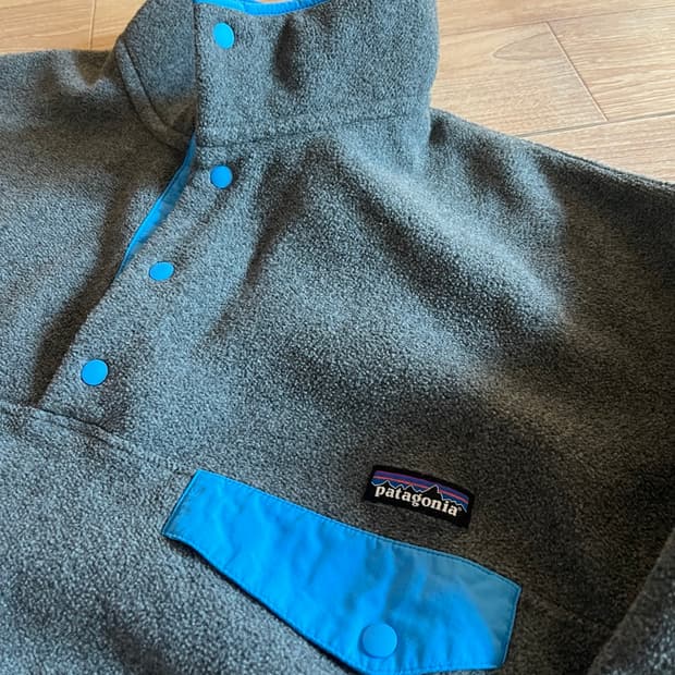 파타고니아 신칠라 니켈 스키이블루 플리스 후리스 맨투맨 아노락 xl