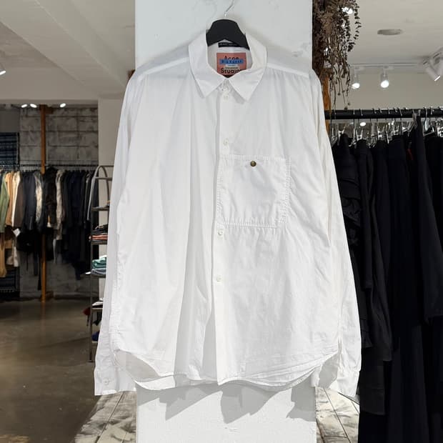 아크네 스튜디오 블라 콘스트 화이트 포켓 오버핏 셔츠