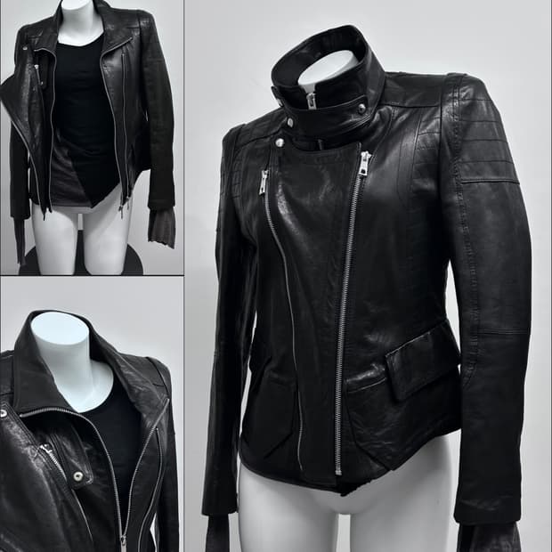 더블 지퍼 퀼팅 이탈리안 램스킨 자켓