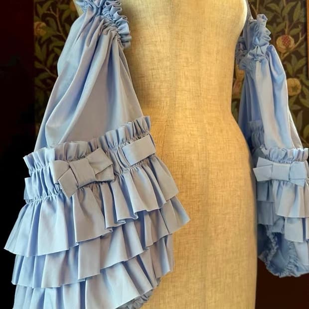 NEW 꼼데가르송 걸 프릴 리본 토시 F