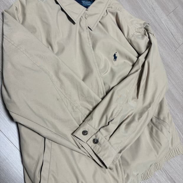 폴로 랄프로렌 베이지컬러 폴리쉘 블루종자켓 XL