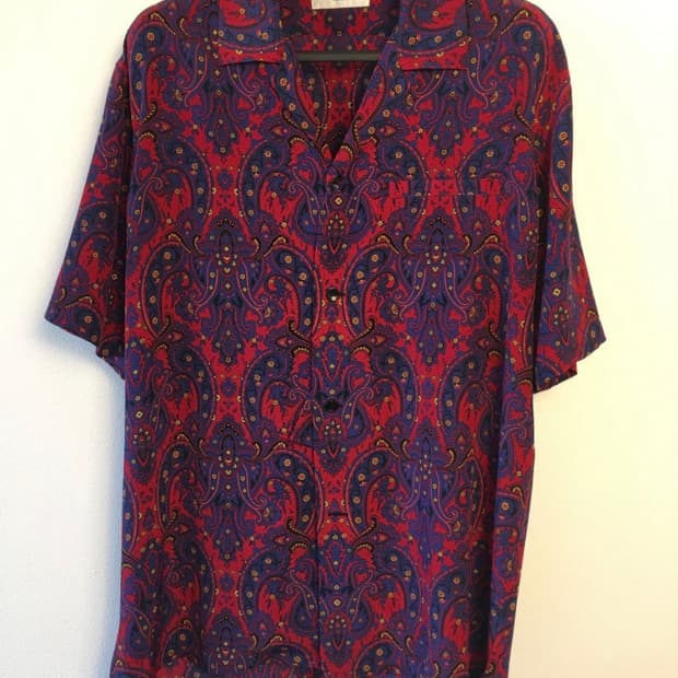 생로랑 페이즈리 실크 셔츠