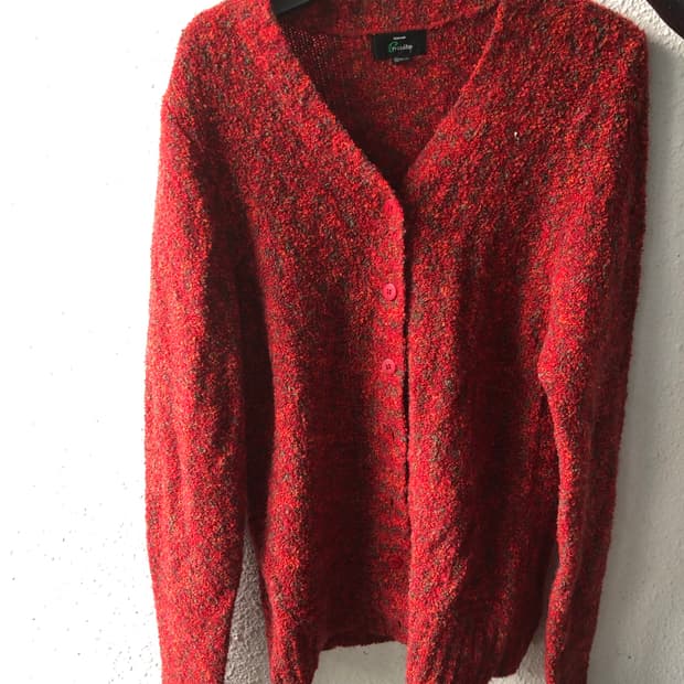 빈티지 니트 가디건 - 레드(red)