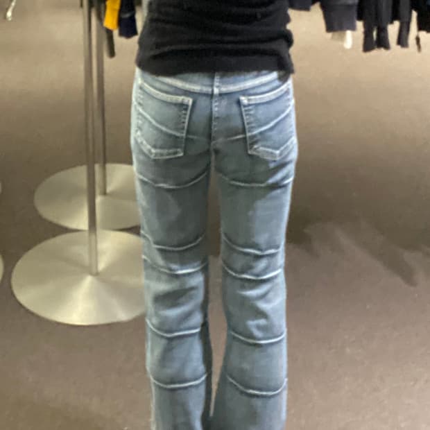 OS)일본 빈티지 여성 디테일 부츠컷 데님팬츠