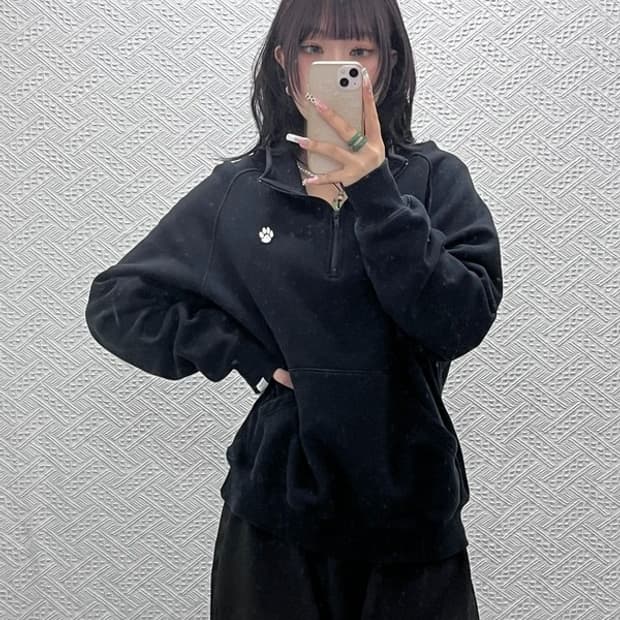 디스이즈네버댓 빈티지 반집업 키치 자수 맨투맨 M C11231