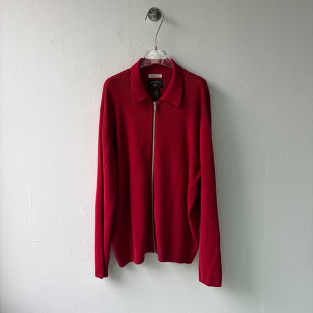 바나나리퍼블릭 레드 집업 니트 