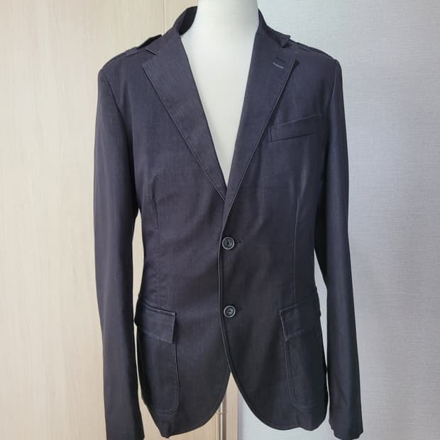 자라맨 ZARAMAN 투버튼 견장 데님 자켓 100 블랙