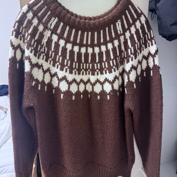 포니테일 VTG Punch Card Sweater (BROWN)