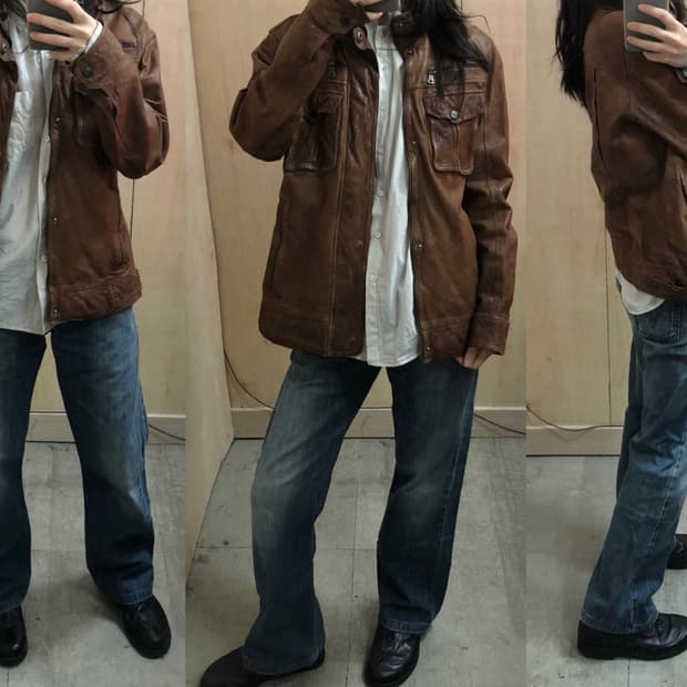 빈티지 리얼 레더 자켓