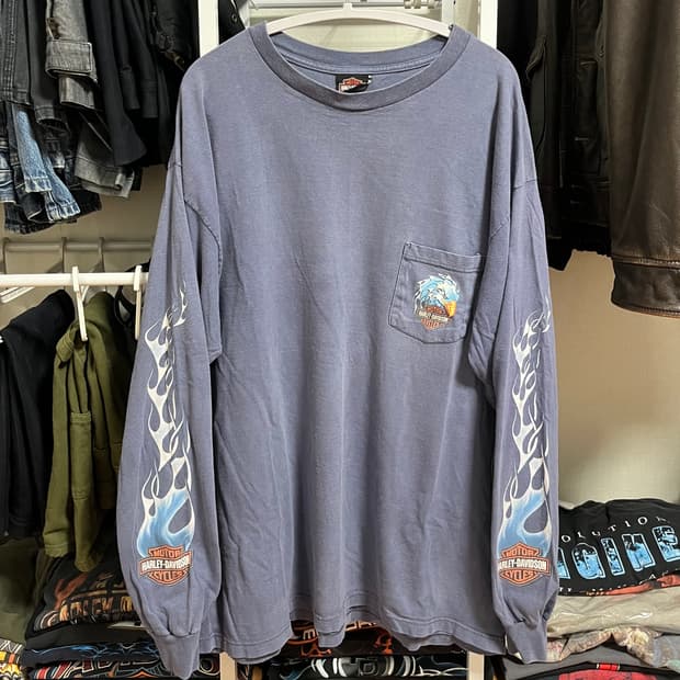 Harley Davidson Flame Pocket Long Sleeve