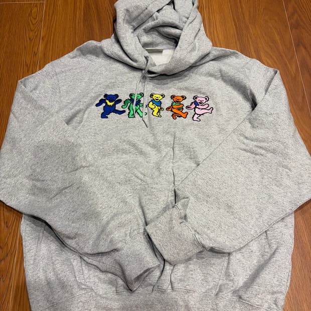 디스이즈네버댓 x 그레이트풀 데드 댄싱 베어 후드 헤더 그레이