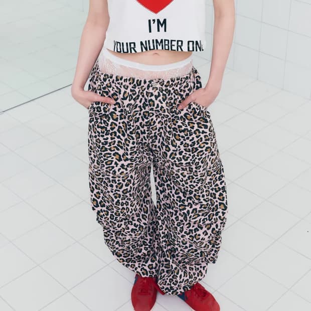 에즈이프캘리 레오파드 카고 팬츠