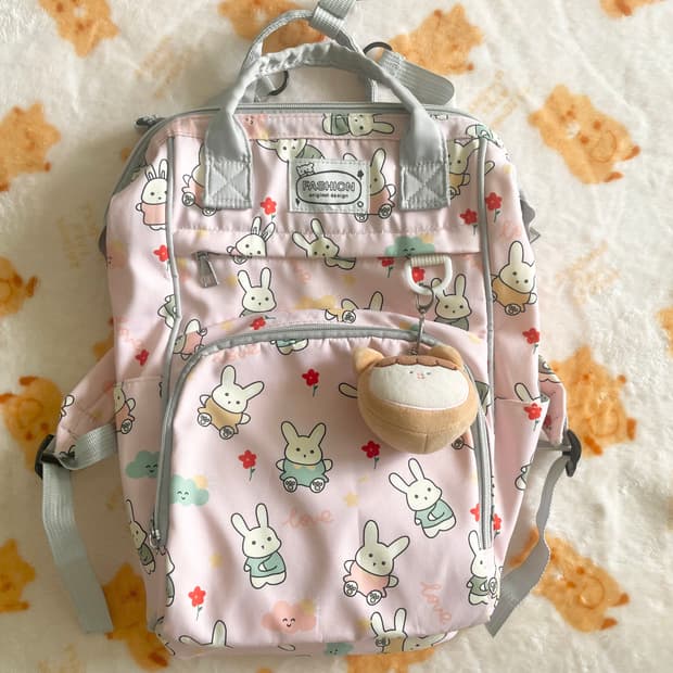 모리걸 빈티지 핑크 토끼 백팩 🐰💗🤍