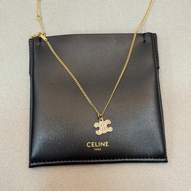 셀린느 트리옹프 라인스톤 목걸이 네크리스