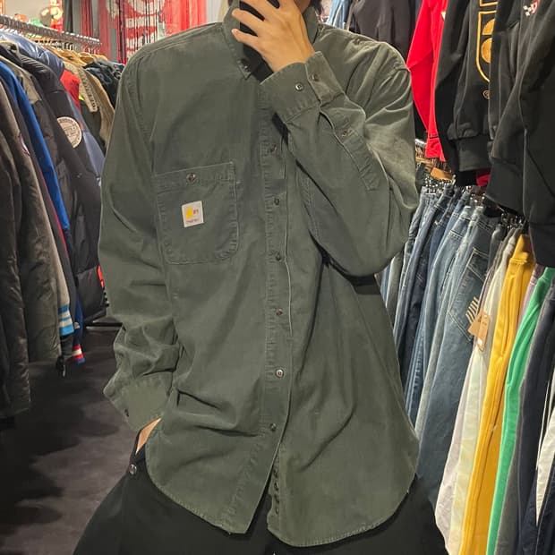 [IM] carhartt 칼하트 코듀로이 카키 긴팔셔츠