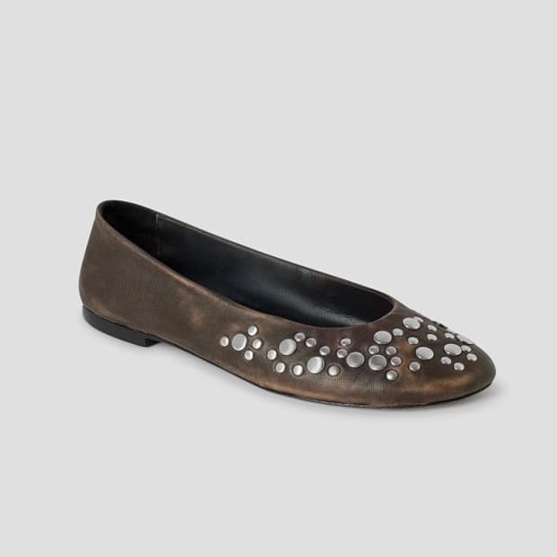 [36,37,38,39]기마구아스 스터드 발레리나 슈즈/브라운