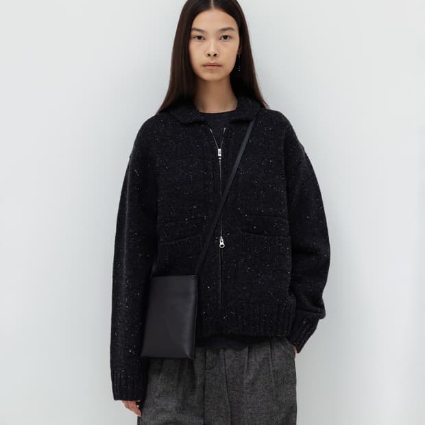 네세서리 포포켓 집업 니트 가디건