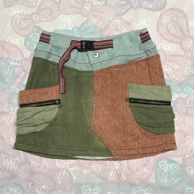 히피 미니스커트 카고 숏스커트 