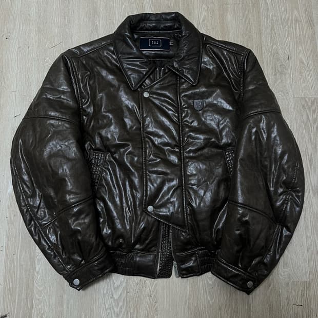 로맨틱크라운 레더 가죽 봄버 패딩 S/90 