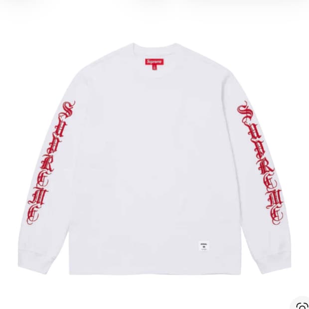 슈프림 올드 잉글리시 롱슬리브 탑 화이트 - 24FW  L