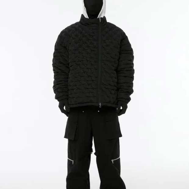 어나더유스 004-23 오버사이즈 패디드 자켓 블랙