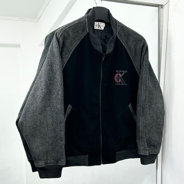 캘빈클라인 90s 울 바시티 자켓