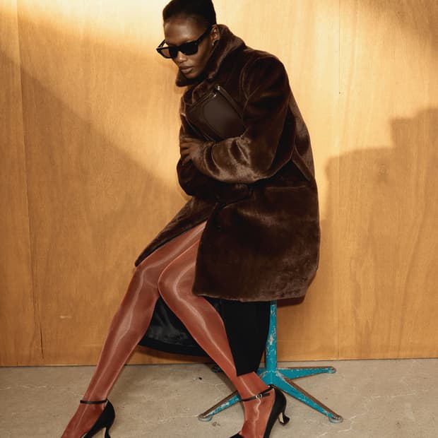 렉토 RECTO 그랜마 폭스 퍼 더블 코트 빈티지 브라운