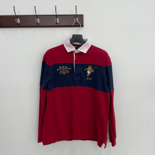 폴로 랄프로렌 럭비 풋볼베어 카라 긴팔티 롱슬리브