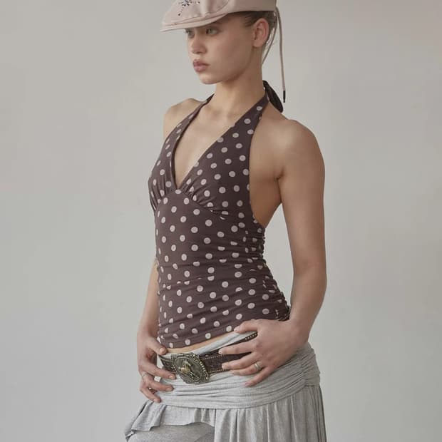 [새상품] 스컬프터 도드 홀터넥 브라운