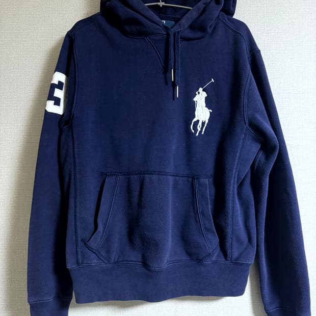 대장급 폴로 랄프로렌 00s 빅포니로고 네이비 써멀 후드티