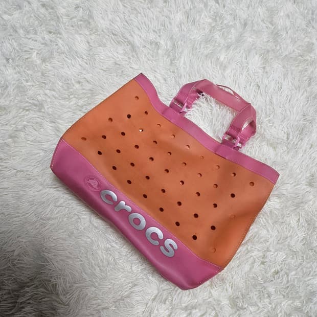크록스 빈티지 젤리 비치 토트백