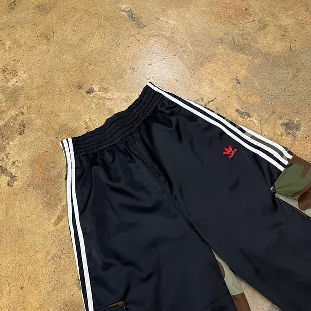 [정품/S] 아디다스 블랙 카모 밀리터리 조거 카고 트랙 팬츠 