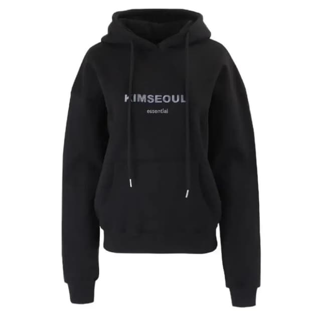 새상품) 킴서울 로고 후드티 블랙