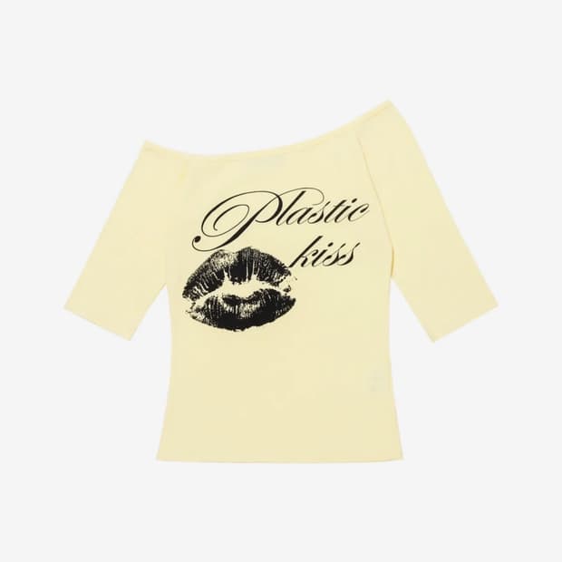 팬시클럽 플라스틱 키스 원숄더 탑 (YELLOW)